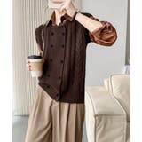 ケーブル編みニットベスト ダブルブレスト | Miniministore | 詳細画像15