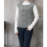 ケーブル編みニットベスト ダブルブレスト | Miniministore | 詳細画像19