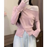 ワンショルダーニットトップス裾ボタン秋服 | Miniministore | 詳細画像15