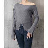 ワンショルダーニットトップス裾ボタン秋服 | Miniministore | 詳細画像16