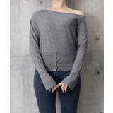 ワンショルダーニットトップス裾ボタン秋服 | Miniministore | 詳細画像17