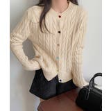 ケーブルニットカーディガン 前開きニット | Miniministore | 詳細画像2 