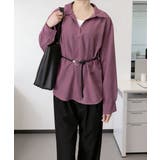 レイヤード風シャツブラウスベルト付き春服 | Miniministore | 詳細画像11