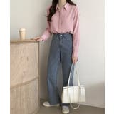 シャツブラウス 隠しボタン ブラウス長袖 | Miniministore | 詳細画像14