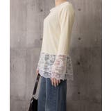 レース切り替えTシャツフェミニントップス | Miniministore | 詳細画像15