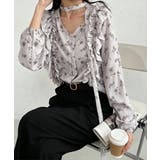 フリル花柄シャツブラウス リボンタイ付き | Miniministore | 詳細画像10 