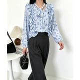 フリル花柄シャツブラウス リボンタイ付き | Miniministore | 詳細画像6 