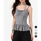 ドット柄キャミソール レースタイ付き夏服 | Miniministore | 詳細画像1