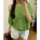 ニットトップスオフショルダーサマーニット | Miniministore | 詳細画像10 