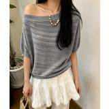 ニットトップスオフショルダーサマーニット | Miniministore | 詳細画像2 