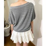 ニットトップスオフショルダーサマーニット | Miniministore | 詳細画像4 