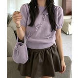 リボン付きニットトップスクルーネック夏服 | Miniministore | 詳細画像17