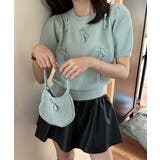 リボン付きニットトップスクルーネック夏服 | Miniministore | 詳細画像2