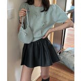 リボン付きニットトップスクルーネック夏服 | Miniministore | 詳細画像3
