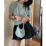 リボン付きニットトップスクルーネック夏服 | Miniministore | 詳細画像4
