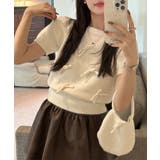 リボン付きニットトップスクルーネック夏服 | Miniministore | 詳細画像8
