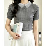 レース襟付きニットトップス フェミニン  | Miniministore | 詳細画像1 