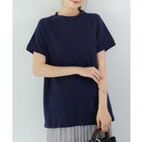 ネイビー | ボーダーTシャツ 半袖チュニックTシャツ | Miniministore