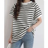 ホワイト系(ボーダー) | ボーダーTシャツ 半袖チュニックTシャツ | Miniministore