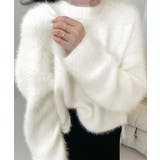 オフホワイト | シャギーニットトップス クルーネック長袖 | SUNSHINE CLOSET