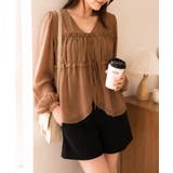 ブラウン | きれいめカジュアル シフォンブラウス 透け感トップス | SUNSHINE CLOSET