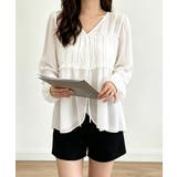ホワイト | きれいめカジュアル シフォンブラウス 透け感トップス | SUNSHINE CLOSET