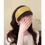 イエロー | プリーツワイドカチューシャ幅広ヘアバンド | Miniministore