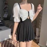 ブラック | 水着 体型カバー リボン ワンピース水着 | SUNSHINE CLOSET