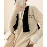アイボリー | リボンワンポイントニットカーディガン秋冬 | Miniministore