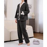 ダークグレー | フリースパジャマ上下セット冬ルームウェア | Miniministore