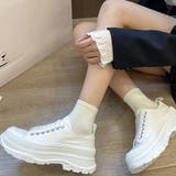 ホワイト | 厚底スニーカー キャンバススニーカー韓国 | Miniministore