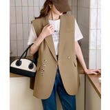 ベージュ | テーラードベスト レディースジレ 韓国風 | Miniministore
