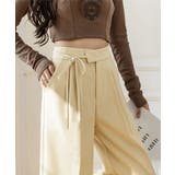 アイボリー | ストレートパンツ リボンスラックス 美脚 | Miniministore