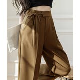 キャメル | ストレートパンツ リボンスラックス 美脚 | Miniministore