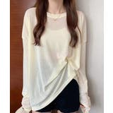 アイボリー | シアートップス重ね着クルーネックTシャツ | ANGELCLOSET