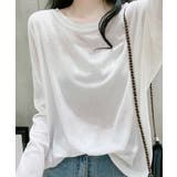 ホワイト | シアートップス重ね着クルーネックTシャツ | ANGELCLOSET