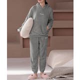 グレー | ルームウェア フリース パジャマ セット | Miniministore