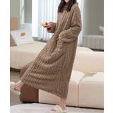 モカ | フリースワンピースパジャマ 冬レディース | Miniministore