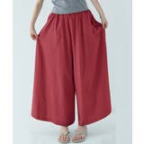 レッド | リラックスワイドパンツ キュロットパンツ | ANGELCLOSET