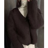 ダークブラウン | シャギーニットショートカーディガン韓国風 | Miniministore