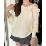 アイボリー | ラメシャギーニットオフショルダートップス | SUNSHINE CLOSET