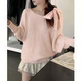 ピンク | ラメシャギーニットオフショルダートップス | SUNSHINE CLOSET