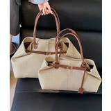 ブラウン | キャンバストートバッグ横長ベルトデザイン | SUNSHINE CLOSET