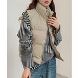 ベージュ | ダウンベスト ジップアップパデッドベスト | Miniministore