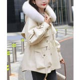 アイボリー | ファーフード付きモッズコートレディース冬 | Miniministore