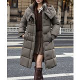 ダークグレー | フード付き フェイクダウンコードロング丈 | Miniministore