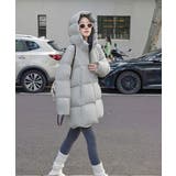 ライトグレー | 中綿ダウンコートフード付きダウンブルゾン | SUNSHINE CLOSET