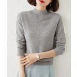 グレー | プチハイネックニットトップス レディース | ANGELCLOSET