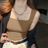 キャメルベージュ | カップ付きタンクトップ シームレス 韓国 | Miniministore