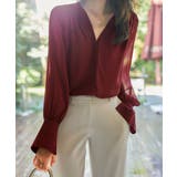 ワインレッド | シフォンブラウス 通勤シースルートップス | ANGELCLOSET